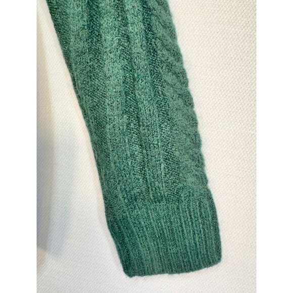 Croft & Barrow 1/4 Zip Cable Knit Sweater Size S Green Stretch Soft - Picture 10 of 10
